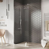 Walk-in 205 bruseafskærmning, Ny Fastvæg 195cm x ca. 70cm. 6mm klar glas