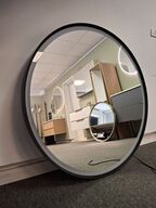 Sort Rund Spejl med lys og spejlafdugger 900mm