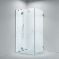 Lucca 145 firkantet hjørne, 8mm klart glas, krom profiler