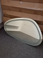 Oval Spejl med grå ramme, ingen LED