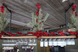 Stort glasophæng med glas