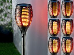 6 stk. Solar LED lampe med indbygget batteri.