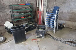 Havestole, reservedele, trykluftkabeltromle m.m.