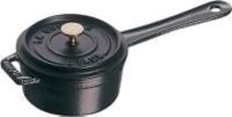 1 stk. Mini cocotte sort m/ låg 0,25 ltr Håndtag Staub