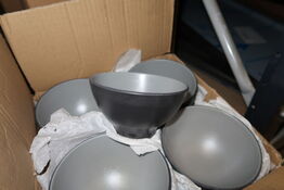 24 stk. Salatskål sort/grå diam 120 mm Melamin