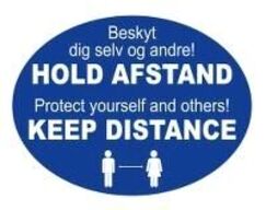 50 stk. Hold afstand Selvklæbende gulvfolie oval B400 x D300 mm Dank/Engelsk