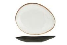 65 stk. Tallerken melamin oval lysgrå 145 mm Plato