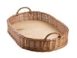 1 stk. Brødkurv oval B530xD350xH100 mm rødpil m/træbund