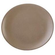 12 stk. Tallerken stentøj oval mat grå 255 mm Rustik