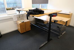 El. hæve/sænke skrivebord samt skuffemodul