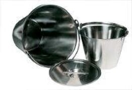 3 stk. Låg til spand  7 ltr rustfri stål 