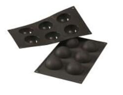 5 stk. Bageform 6 kugleforme 1/3 GN 60 x 30 mm