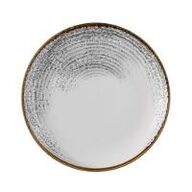 6 stk. Tallerken coupe hvid m/grå D260 mm Homespun Accents