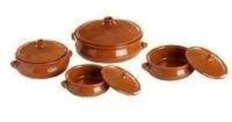 4 stk. Gryde m/låg 1,5 ltr terracotta Regas