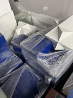 18 stk. Podier - diverse podier i mdf blå larkeret og 2 stjerner i MDF