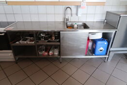 Rustfri stålbord med vask