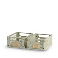 12 pk. Stabelbar foldekasse lysegrøn 17x12,5 cm 2 stk.