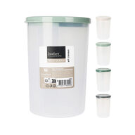 9 stk. Opbevaringsboks rund med 3 rum og låg H18 cm assorterede farver