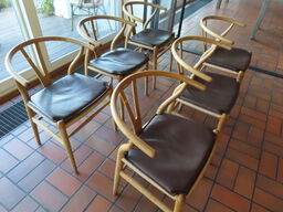 6 stk. Y-stole HANS J. WEGNER CH24 med hynder