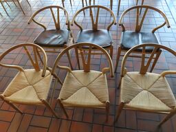 6 stk. Y-stole HANS J. WEGNER CH24 med hynder