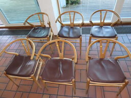 6 stk. Y-stole HANS J. WEGNER CH24 med hynder