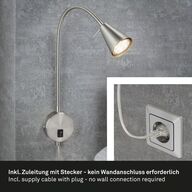 2 stk. casalux led Sengelampe med fleksibel arm i krom(ubrugt)