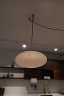 Pendellampe i glas m. messingholder