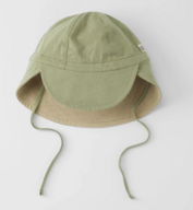 5 stk. Cloby Sun Hat Reversible Olive Green Sandy Beach 0 6m