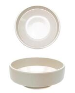 12 stk. Skål stabelbar stentøj råhvid 160 mm Rustik