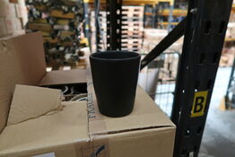 12 stk. Multiskål/krus stentøj mat sort 85 mm Rustik