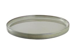 12 stk. Tallerken lav kant stentøj kaki 250 mm Rustik