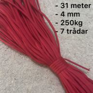 10 stk. Faldskærmsliner 550, 31 meter, Rød