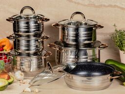 Grydesæt, 12 dele, også til induktion.