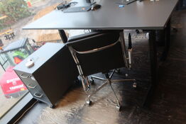 Elhæve/sænkebord HOLMRIS B8 - 160x80 cm inkl. kontorstol og skuffedarium