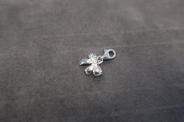 Charms Romantic Ribbon Silver Charm
