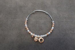 Bangle Rose Gold White Glass Bangle