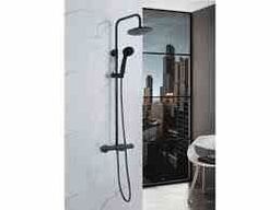 Bluerain showersæt mat sort m/termostat 