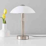 Eglo Solo 1 bordlampe, nikkel, hvid