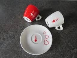 2 stk. BIALETTI ROMA Caffé porcelænskopper + underkopper