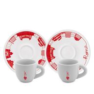 2 stk. BIALETTI LOVERS Kaffe porcelænskopper + underkopper