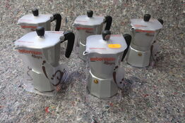 5 stk. espressokander BIALETTI AETERNUM ALLEGRA, 3 kopper