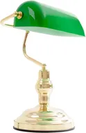 Globo antique banker bordlampe grøn messing glas(ubrugt)