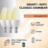 3 stk. edvance wifi smart led-pærer E14 3-pak dæmpbar 2700K(ubrugt)