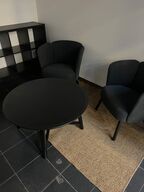 Loungesæt med 2 stole/bord/tæppe