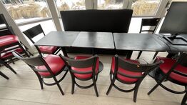 1 Stk  3 Pers. Sofa Modul, 3 Borde, 4 Stole