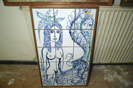 14 stk. malerier i rammer ass. str.