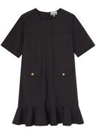 Stretch Cotton Mini Dress W. Frill GANNI Str.: 36