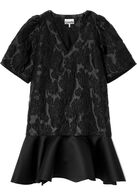Satin Cloque Mini V-neck Dress GANNI Str.: 36