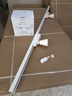 230V lysskinne 200cm hvid m/3 stk. lamper + start og slut montering