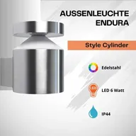 3 stk. ledvance udendørslampe endura led-væglampe i rustfrit stål(ubrugt)